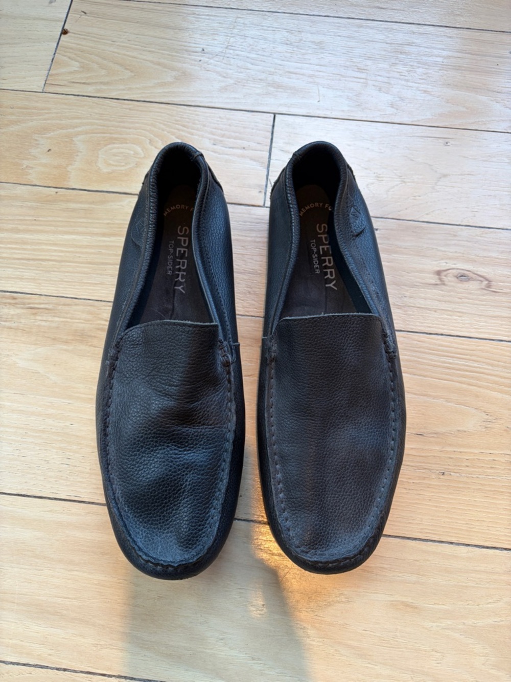 Sperry Black Leather Slip-On Loafers